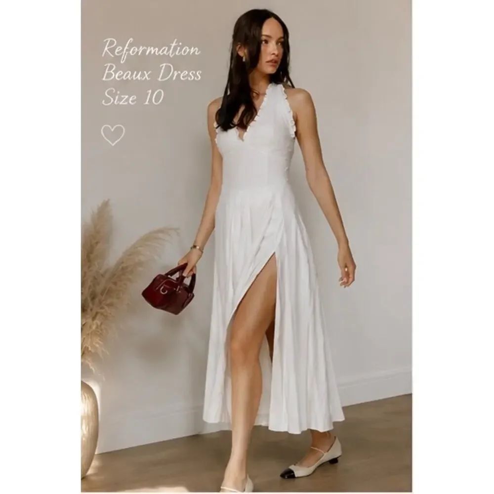 reformation beaux dress white US10